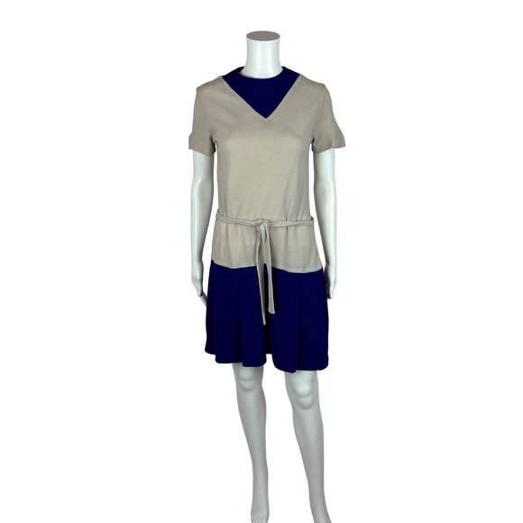 Vintage 70s Mini Dress Women's Extra Small Mod Purple Knit Scooter Shift - Picture 12 of 12